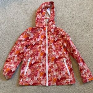 Hunter X Target Hooded Full Zip Rain Coat Youth Girls Small Nylon Pink Orange
